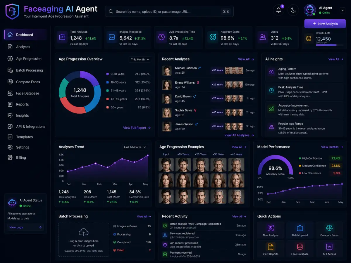 faceaging.app AI face aging app — face aging app preview